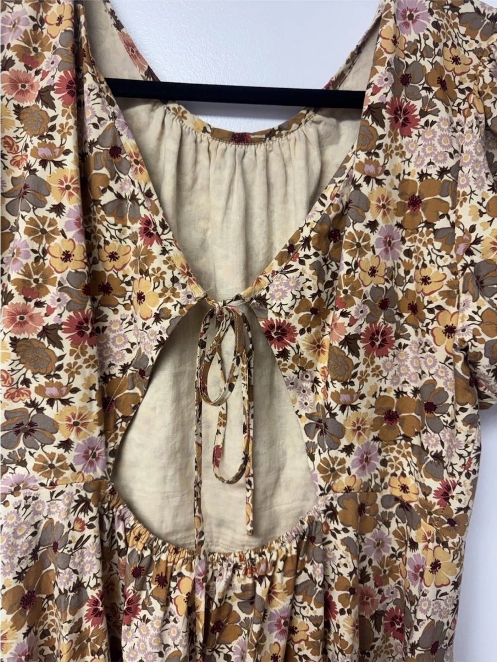 Madewell Puff Sleeve Open Back Midi Dress 10 Flora Field Floral Cottagecore - Picture 6 of 10